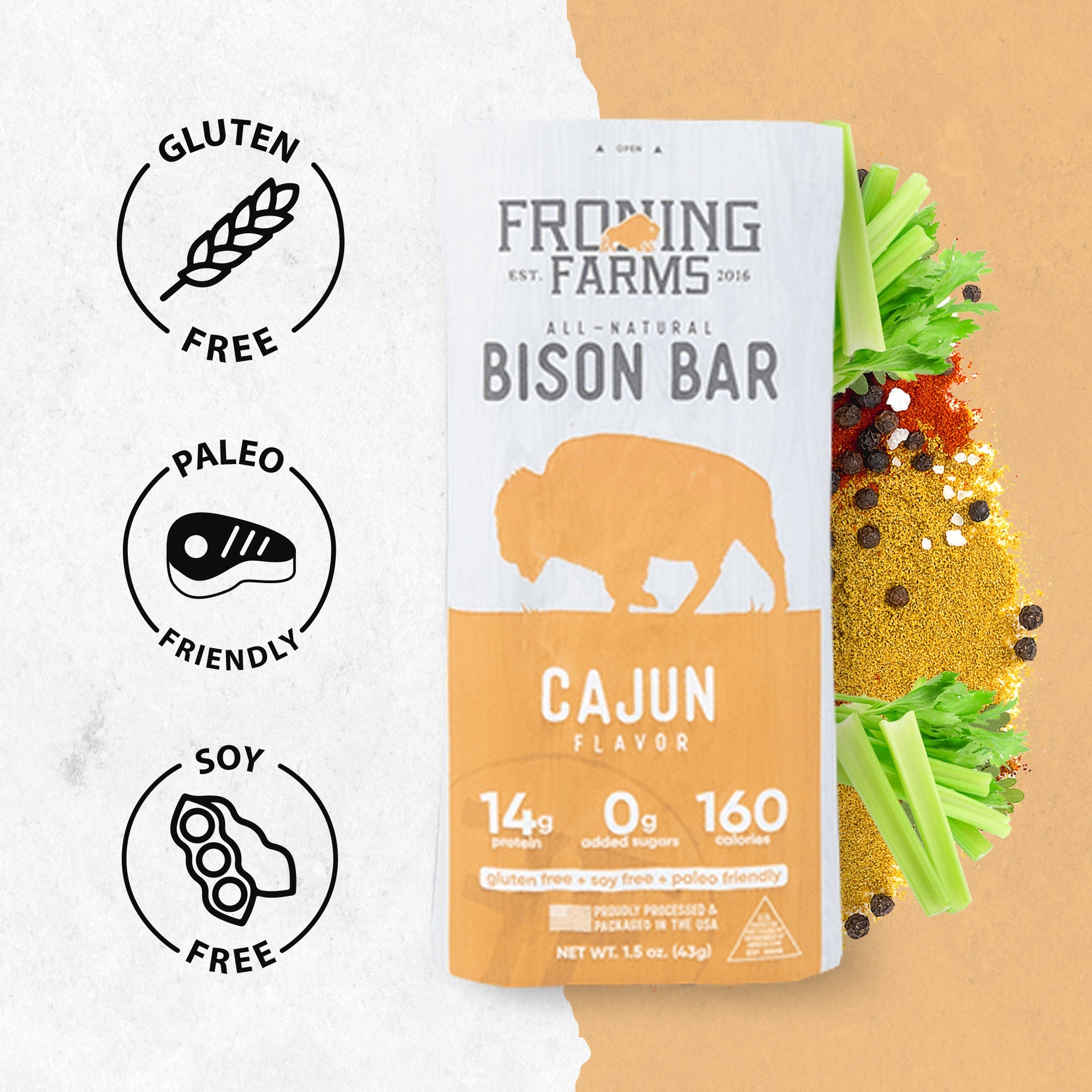Cajun Bison Bars Wholesale
